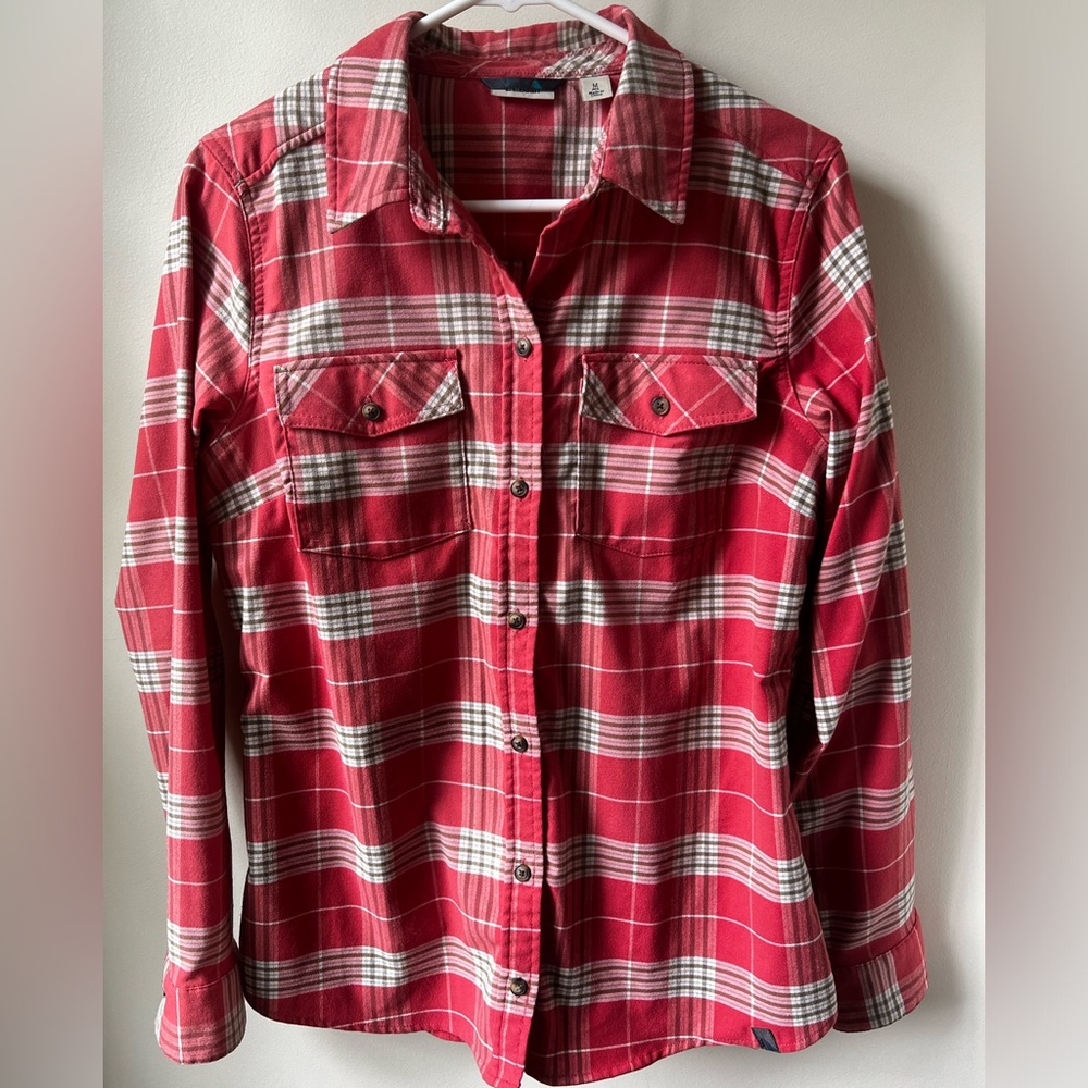 L.L. Bean Red Plaid Button Down Shirt